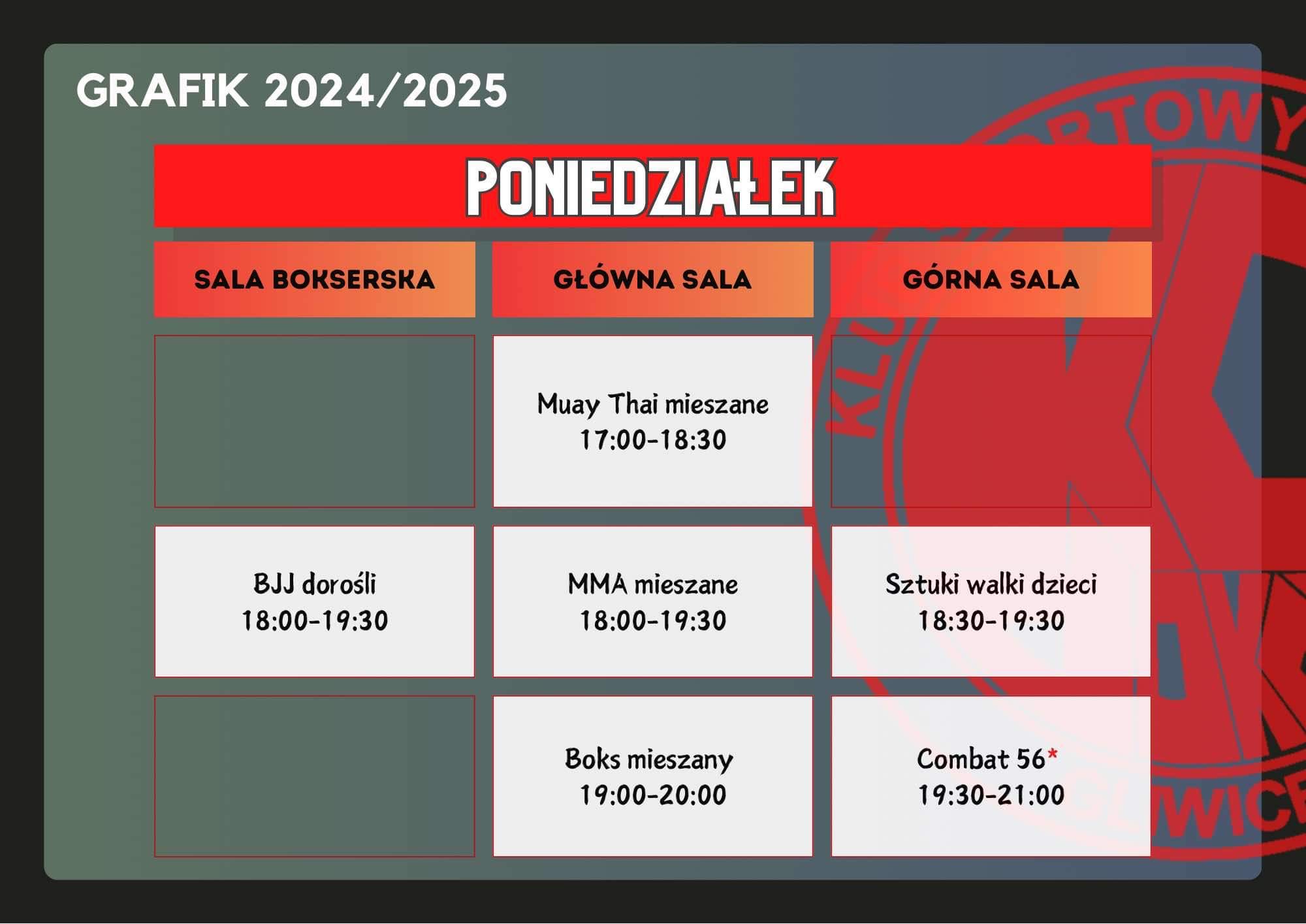 grafik poniedziałek