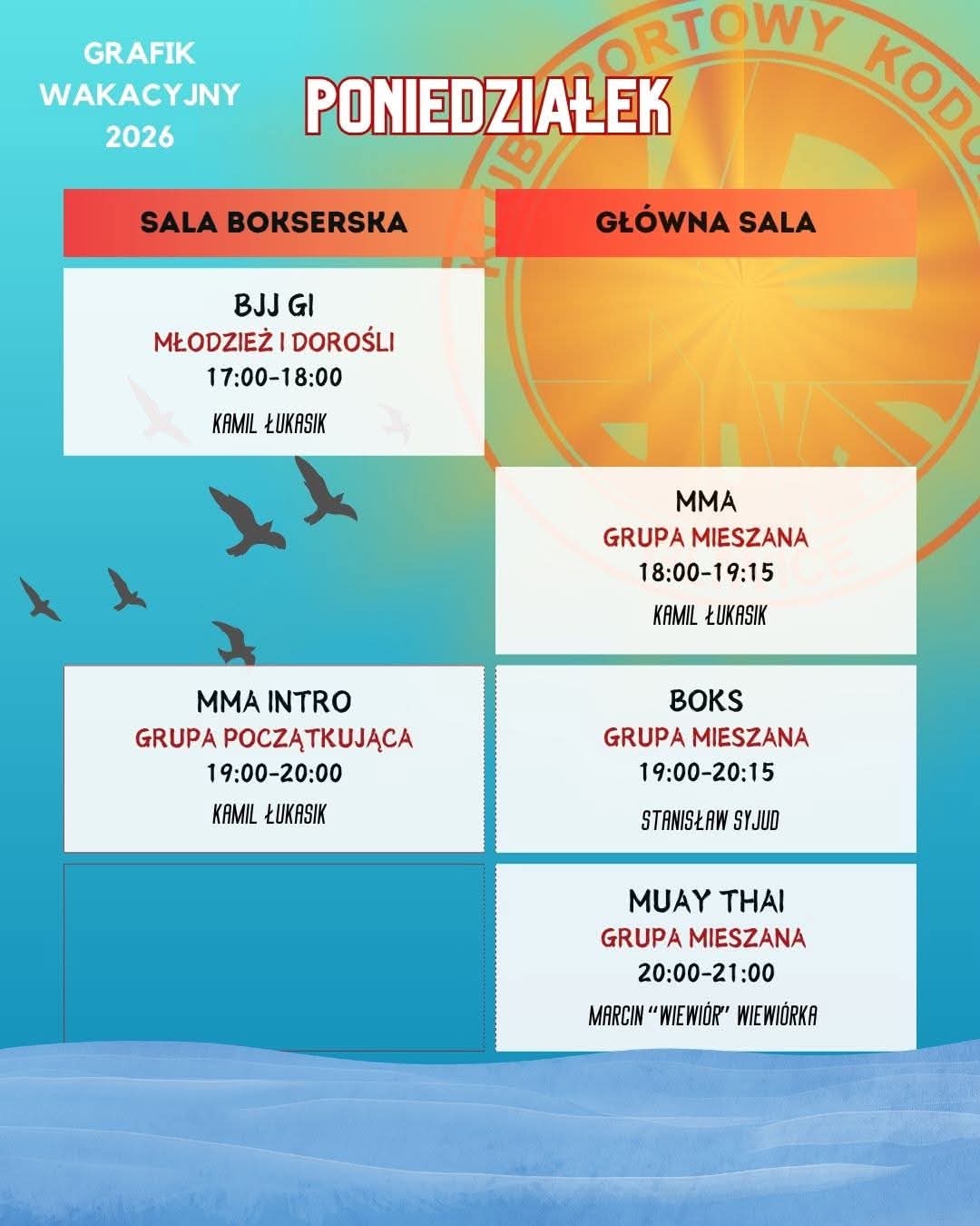 grafik poniedziałek